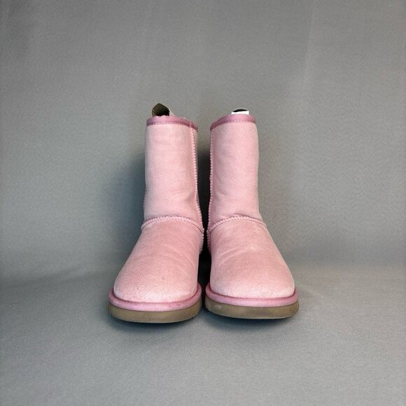 Womens UGG Boots Classic Short Pink MAU Coquette Festival Suede RARE Size 7 - Picture 3 of 12